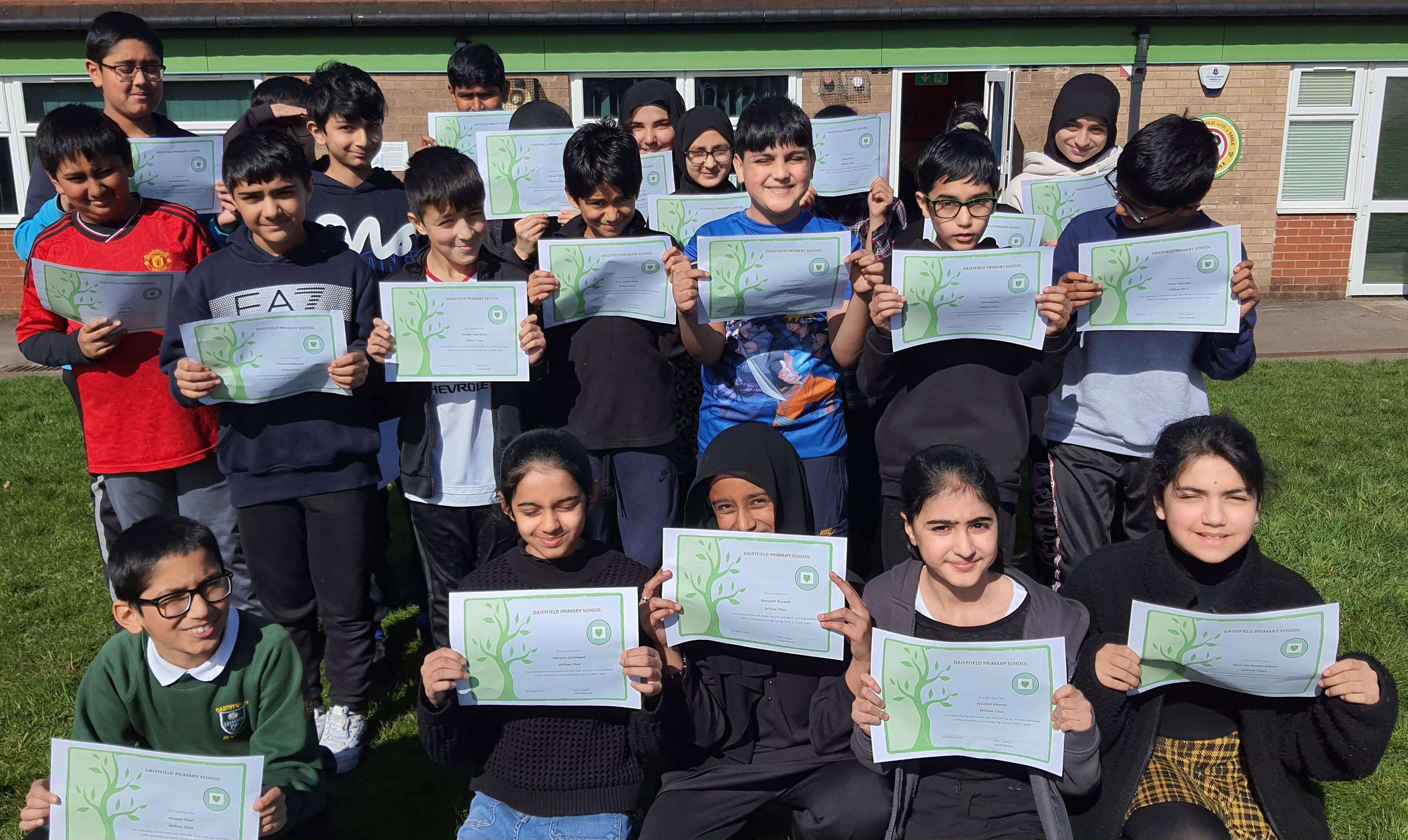 Spring 100% Attendance Winners